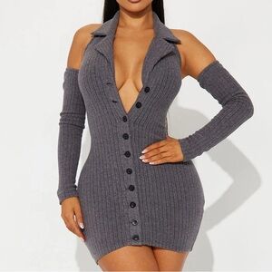 Fashion Nova Sweater Dress W/ Sleeves